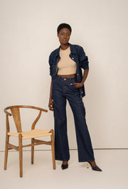 Liva Jeans- high waist- donkerblauw