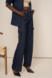 Liva Jeans- high waist- donkerblauw
