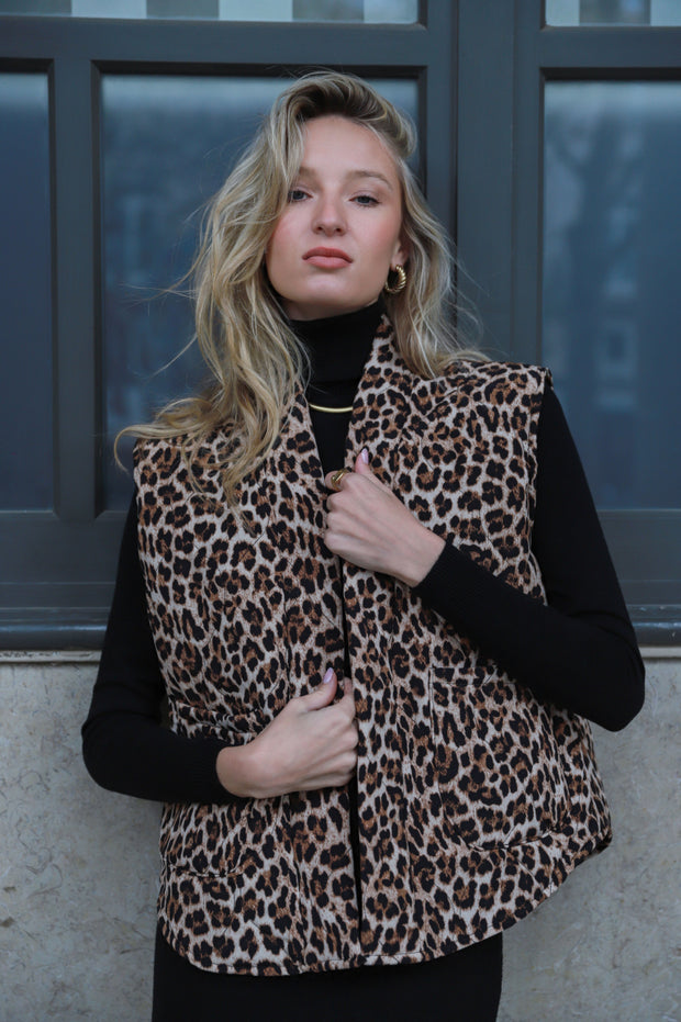 Emma leopard jacket- sleeveless